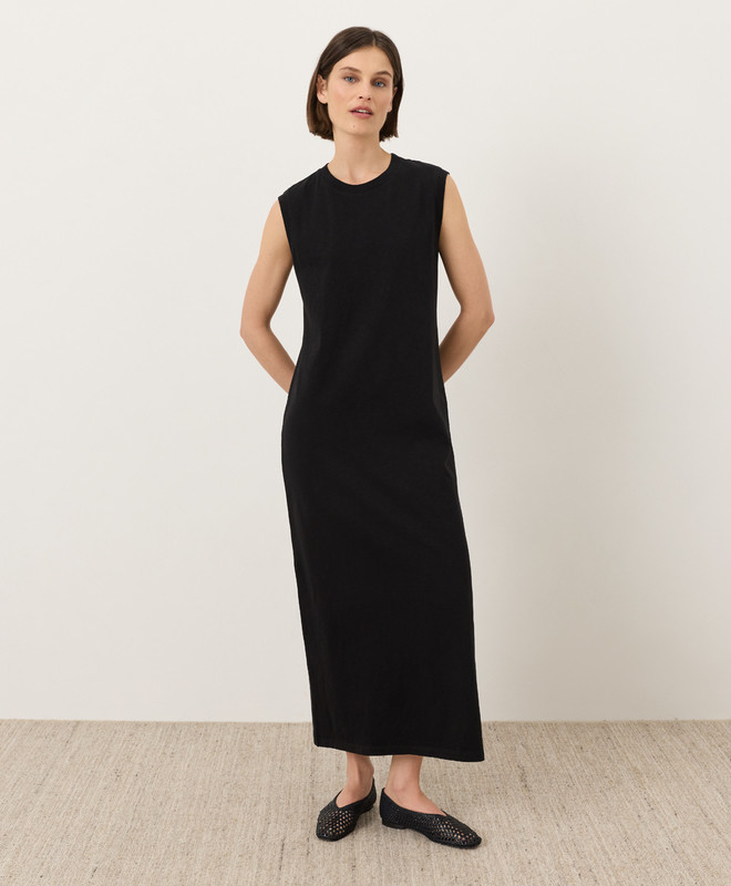 Women\u2019s Soft-slub Essential Muscle Tee Maxi Dress made with Organic Cotton | Pact | Pact Apparel