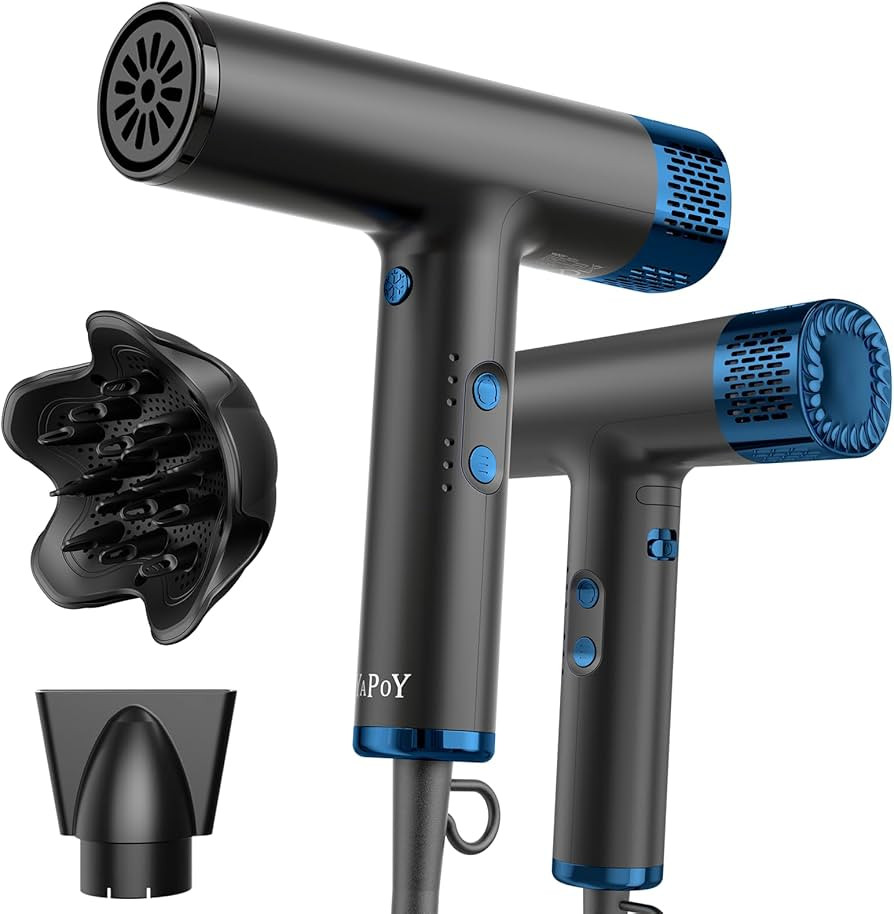 YAPOY Professional Hair Dryer with Diffuser Fast Drying 200 Million Ionic Blow Dryer with 110, 00... | Amazon (US)