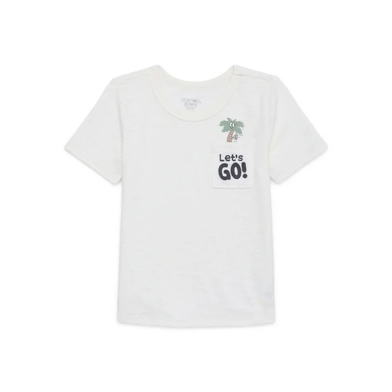 Garanimals Toddler Boy Short Sleeve Embroidered Pocket T-Shirt, Sizes 18M-5T | Walmart (US)