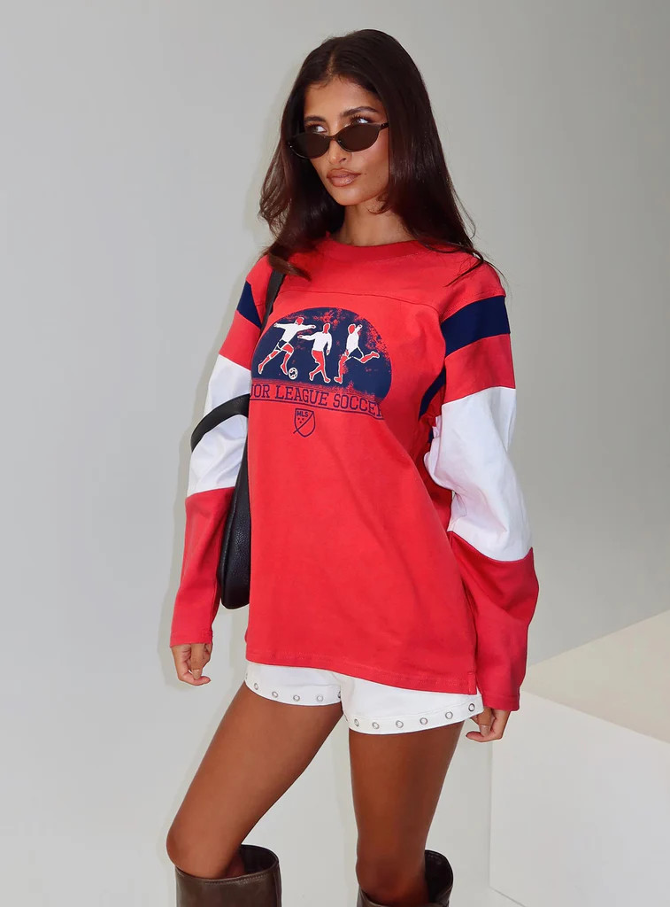 MLS 96 Retro Long Sleeve Top Red | Princess Polly US