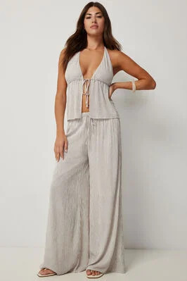 Crinkled Flowy Pants | Ardene