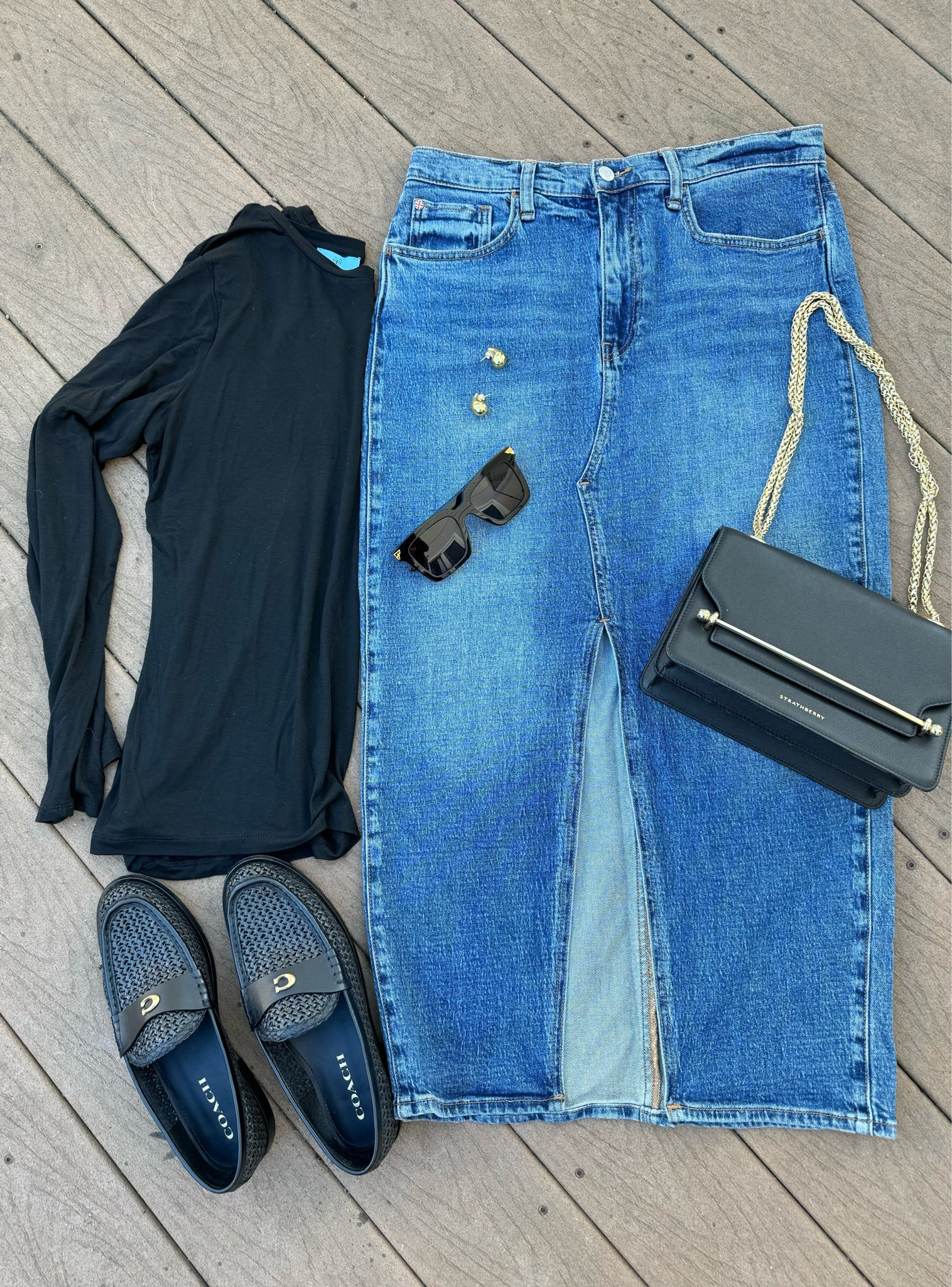 Have you tried a denim midi skirt yet? Follow along as I will post several outfits for ideas on how to style it!
Here’s one that’s simple yet elegant.  Will work great with booties also! 

#LTKStyleTip #LTKFindsUnder100 #LTKMidsize