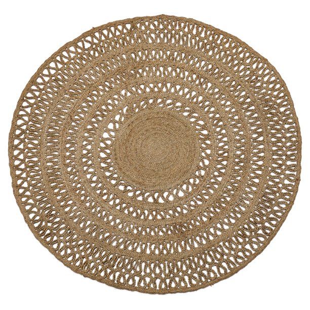 Round Jute Area Rug by Drew Barrymore Flower Home - Walmart.com | Walmart (US)