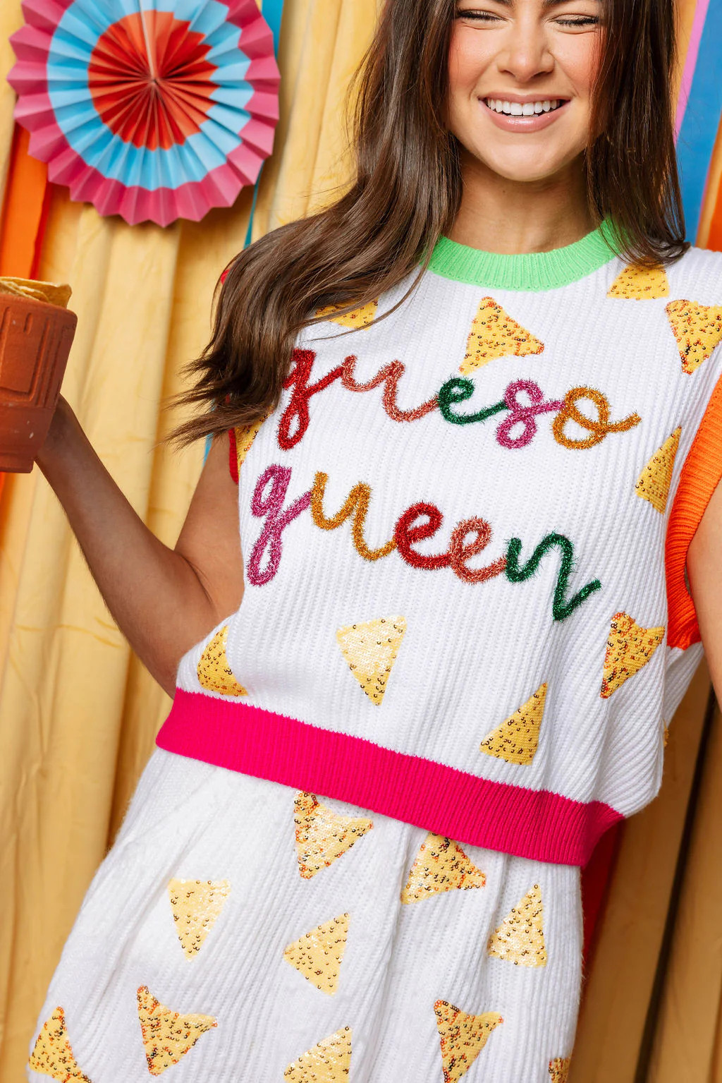 Queso Queen Sweater Vest | Queen of Sparkles
