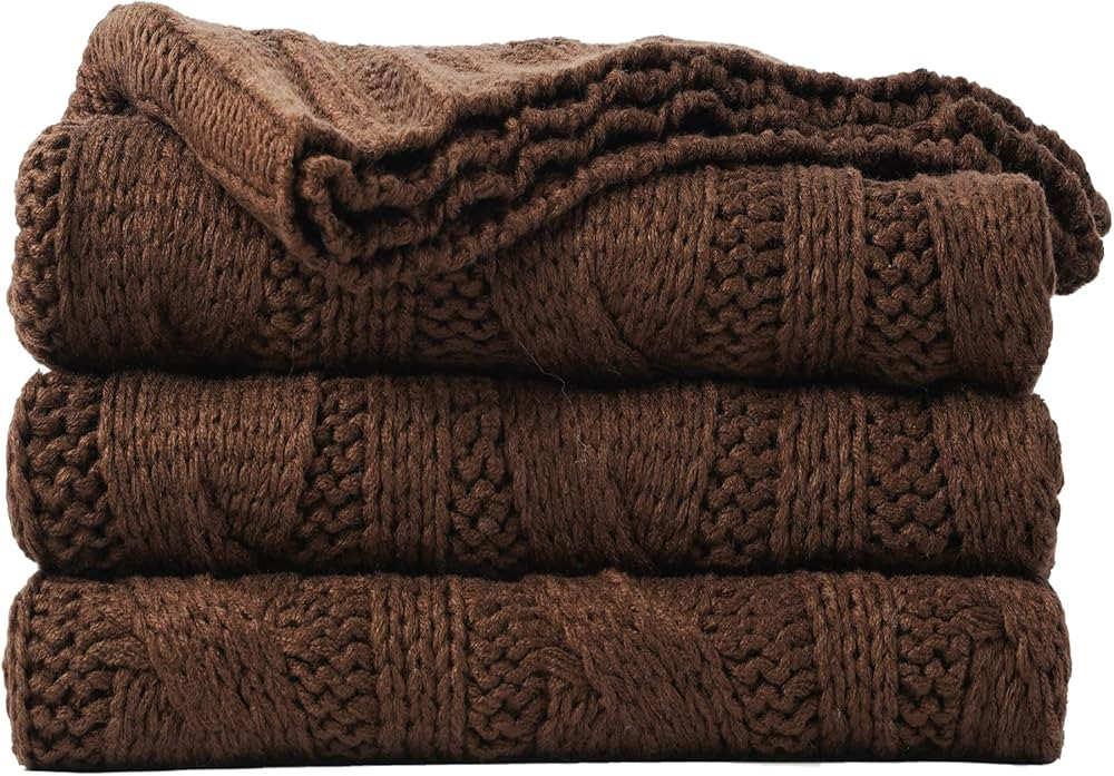 BATTILO Home Cable Knit Throw Blankets for Couch Sofa Soft Warm Cozy Bed Recliner Living Room Bed... | Amazon (CA)