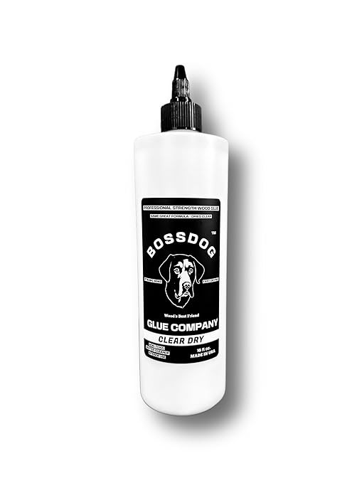 BOSSDOG Clear Dry Wood Glue 16 fl oz. Strong Bond, Fast Drying, Cutting Board Safe, Dries Clear, ... | Amazon (US)