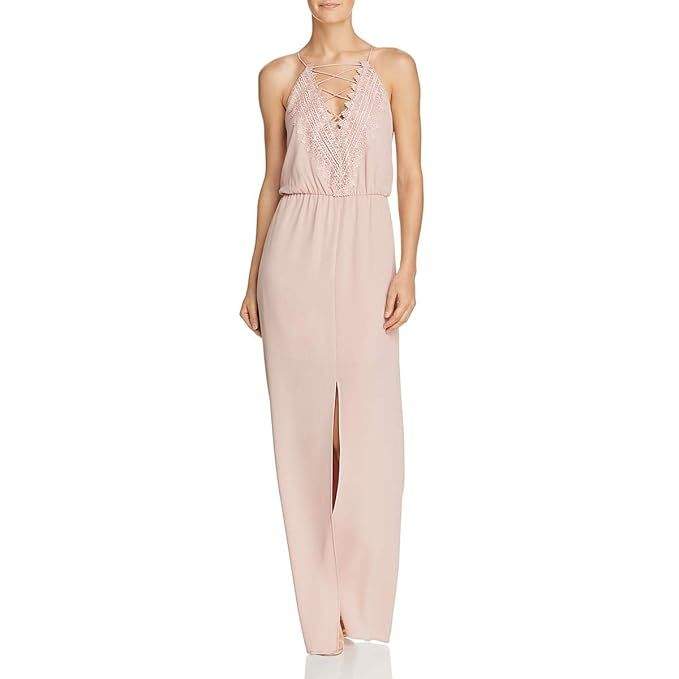 WAYF Womens Posie Lace-Trim Blouson Maxi Dress | Amazon (US)