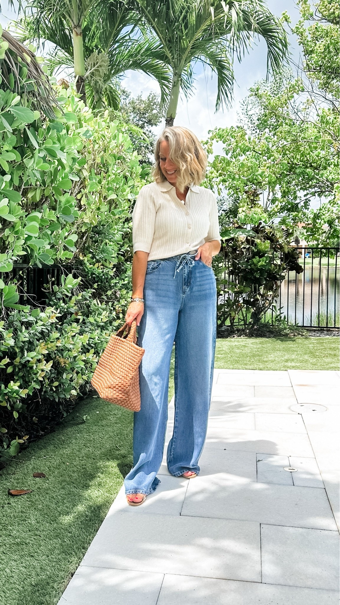 Obsessed!!! Softness is 15/10
Pants feel like soft lounge. 
Mediums in both. Pants have SOME room. Also on the longer side. I’m in a 2” heel. @Splendid

#LTKootd #LTKMidsize #LTKPetite