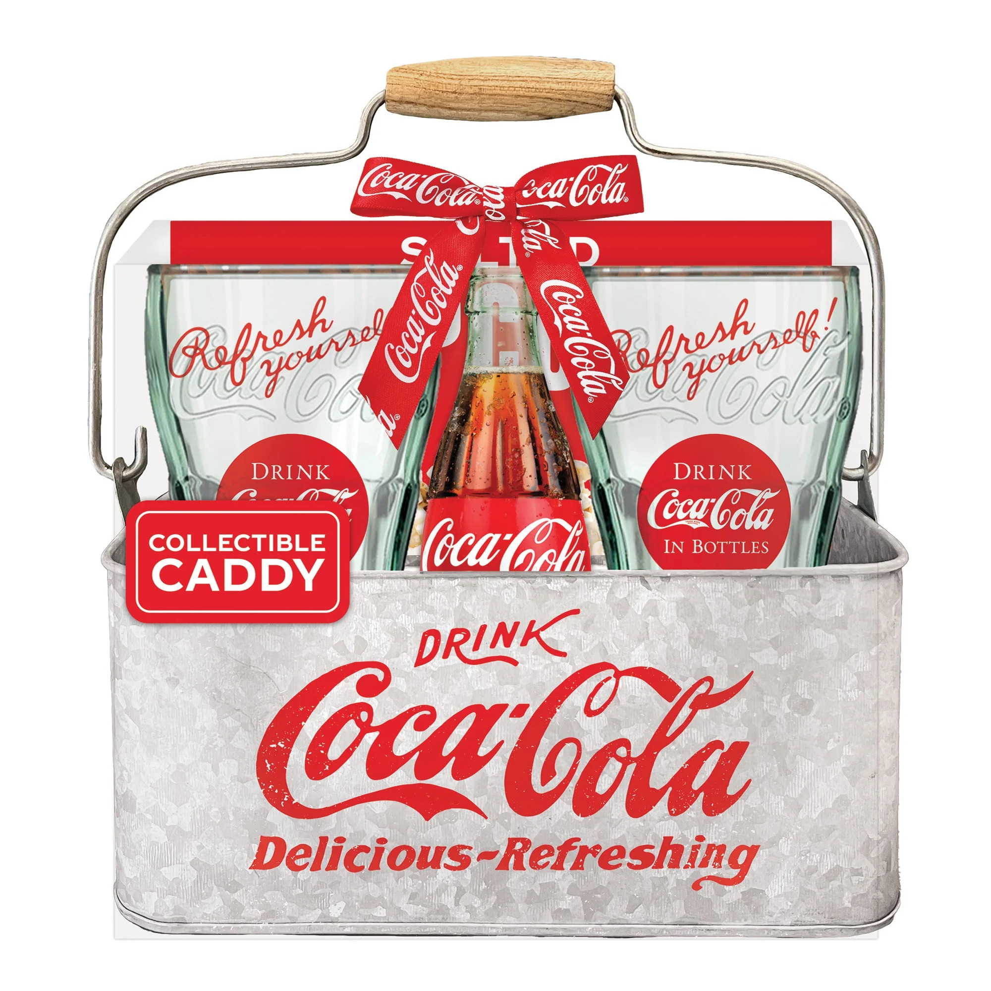 Coca Cola Collectible Caddy Gift Set With Genuine Glasses and Popcorn - Perfect Holiday Food Gift... | Walmart (US)