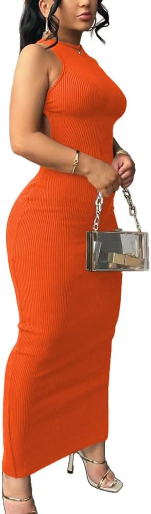 Nimsruc Women Summer Sexy Bodycon Maxi Dress Casual Long Dresses | Amazon (US)