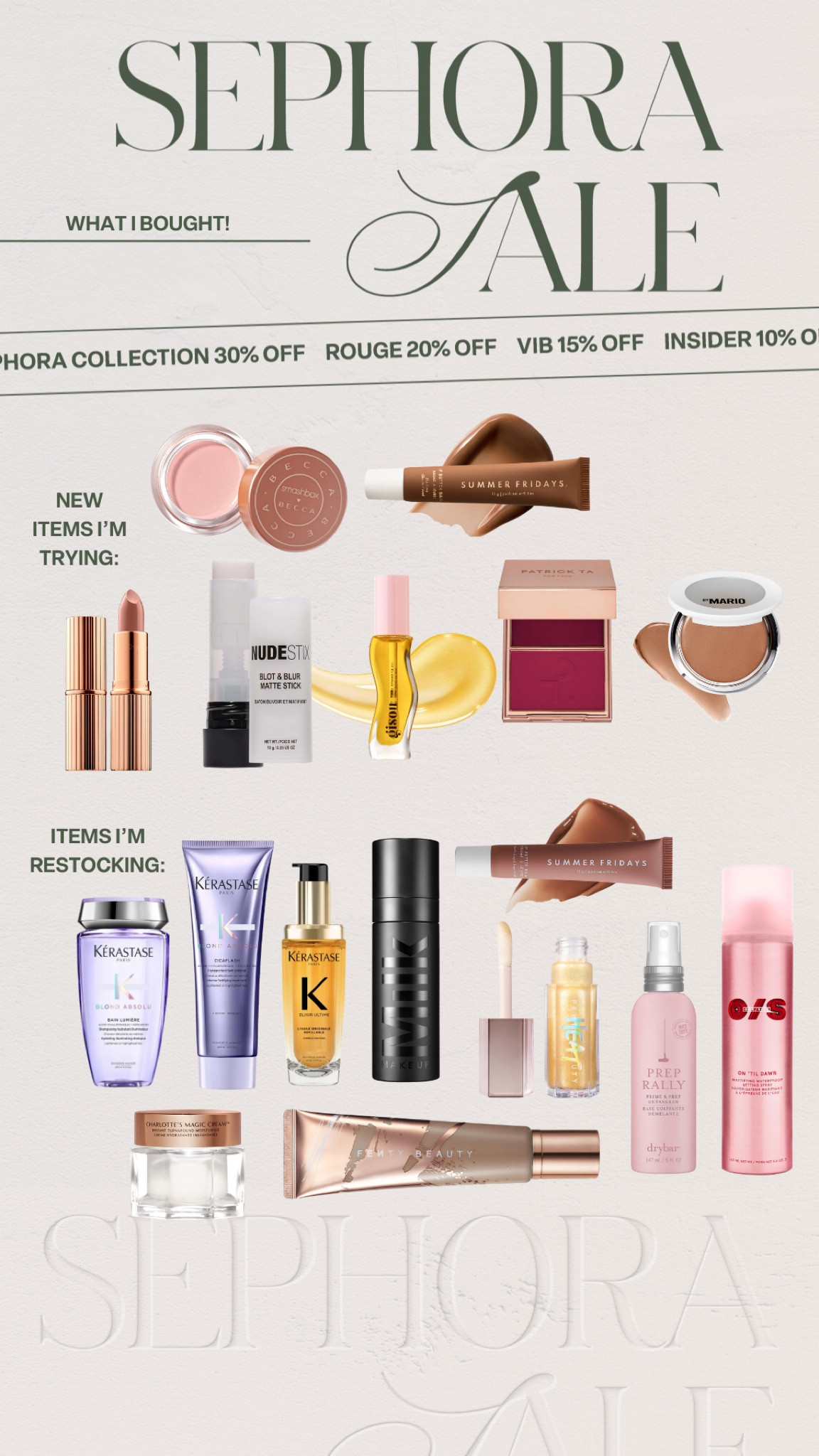 Sephora sale: what I bought! Depending on your tier, you can use code SAVINGS to get anywhere from 10-20% savings on your purchase and Beauty Insider Members get 30% off Sephora Collection! #kathleenpost #sephorasale

#LTKBeauty #LTKSeasonal