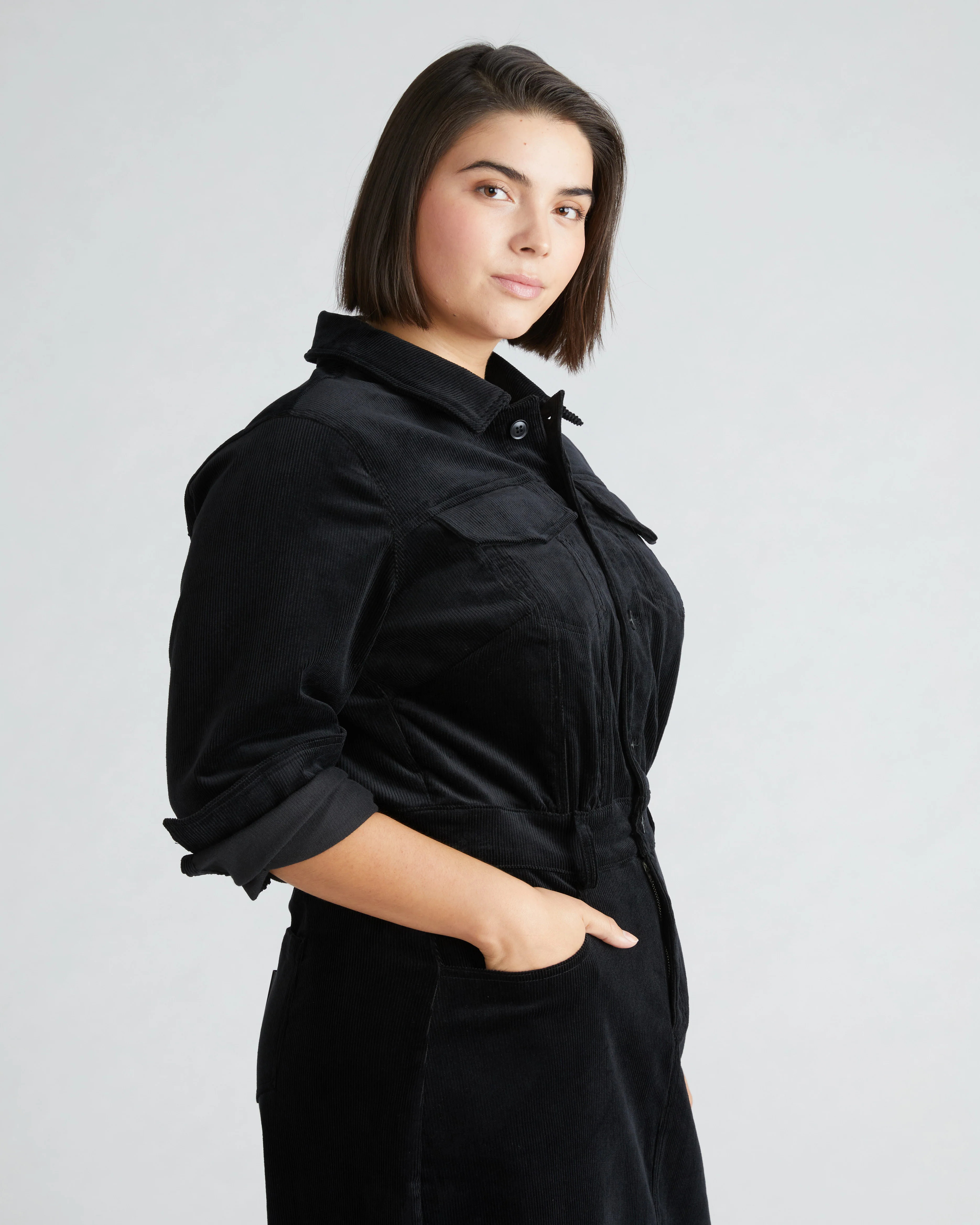 Dakota Corduroy Dress - Black | Universal Standard