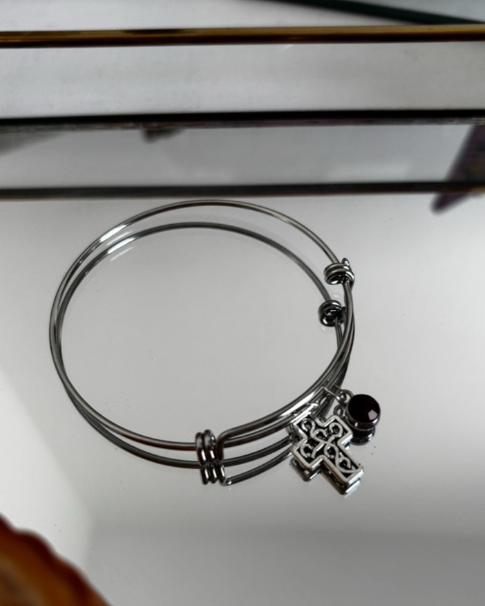 Birthstone cross bangles now available ✨ ivory-hour.com