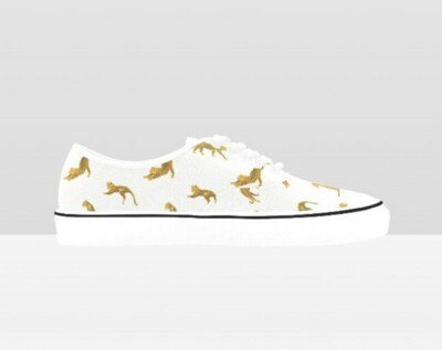 Cheetah Printed Lace Up Classic Canvas Sneakers - Cream and Tan | eBay US