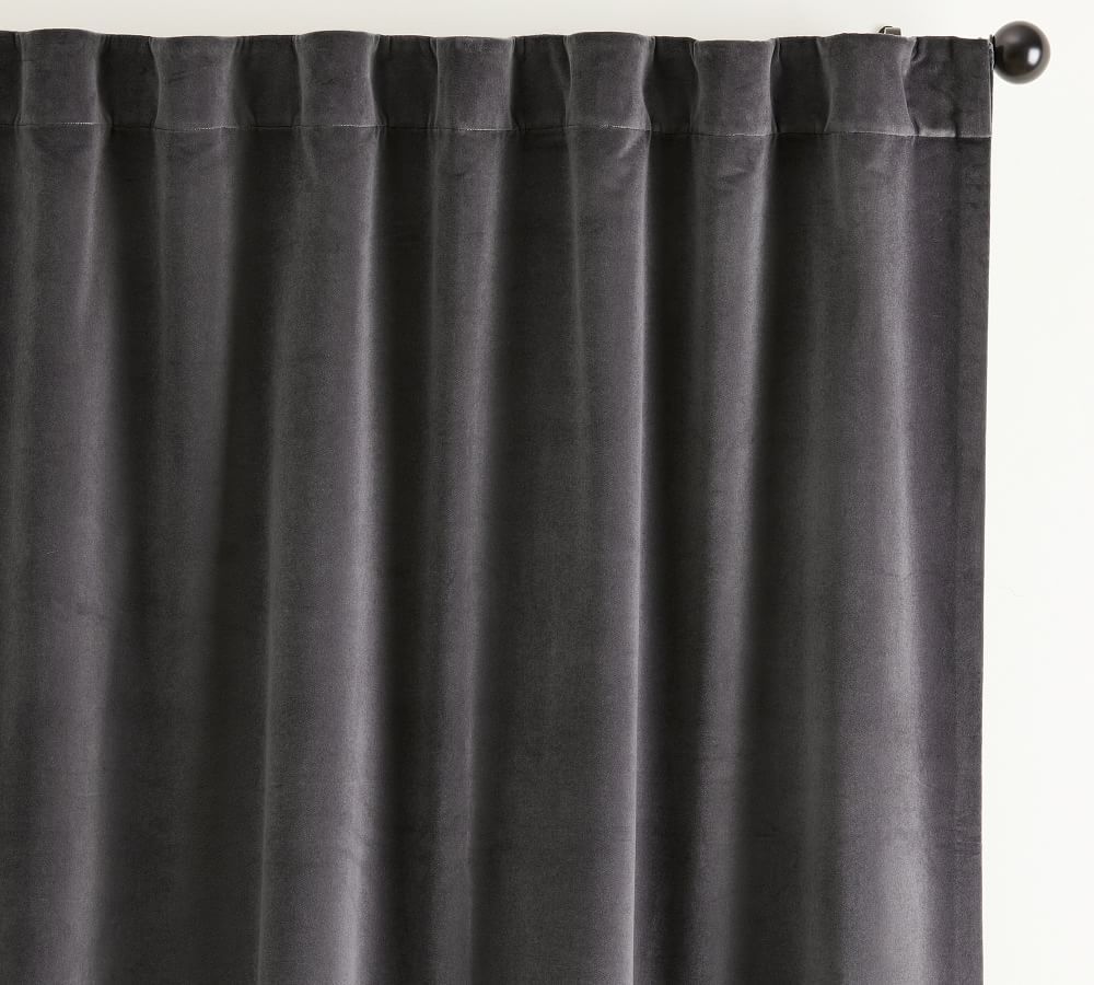 Velvet Twill Rod Pocket Blackout Curtain | Pottery Barn (US)