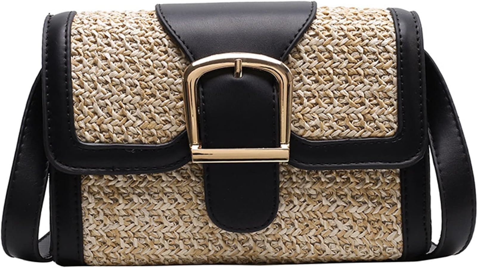 Thaoxl Rattan Bags for Women,New Version Fashion Stitching Woven Shoulder Bag Small Square Bag Me... | Amazon (UK)