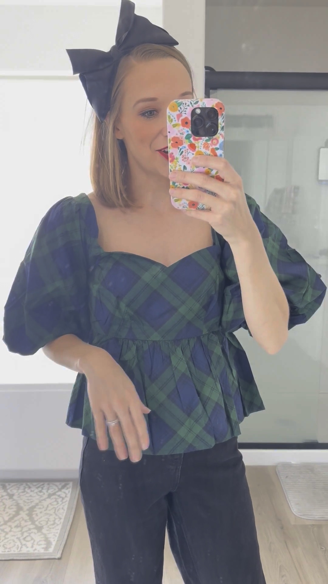 Plaid peplum top at Old Navy, perfect for Christmas!! 