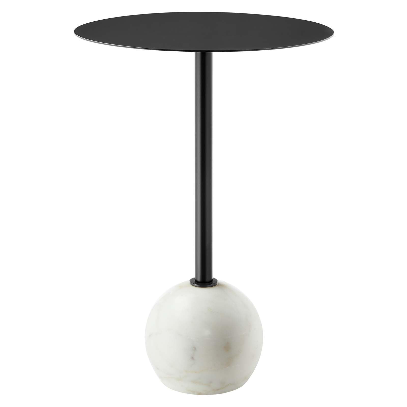 Modway EEI-6606-WHI-BLK Aliza Round White Marble Side Table, White Black | Amazon (US)