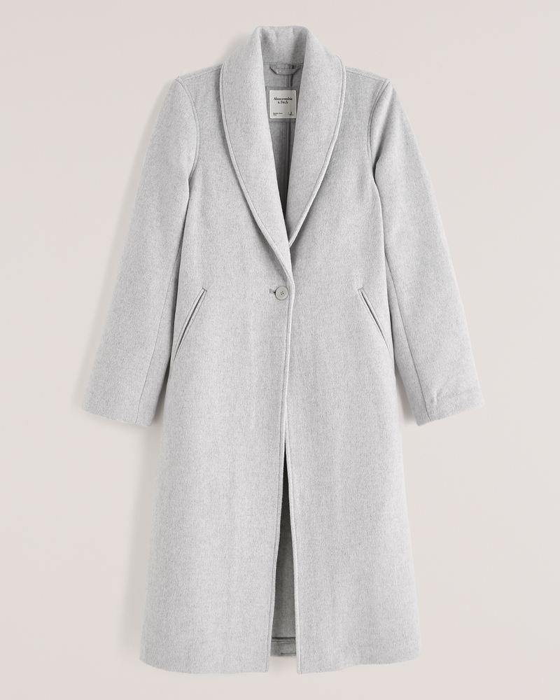 Wool-Blend Double Cloth Blanket Coat | Abercrombie & Fitch (US)