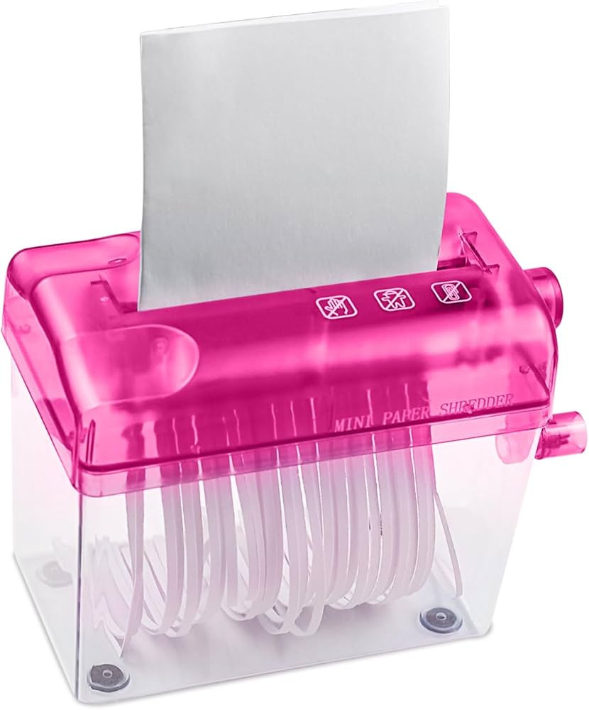 JIKIOU Mini Hand Shredder Portable Paper Shredder Manual Shredder Documents Paper Cutting Tool Ho... | Amazon (US)