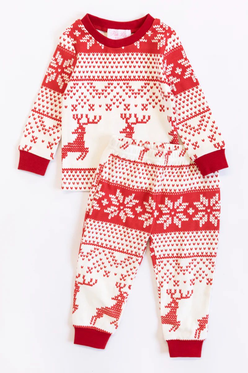 Wishing For Snow Days Infant Ivory/Red Pajama Set | The Pink Lily Boutique