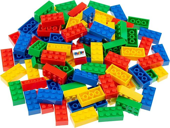 Strictly Briks Classic Bricks Starter Kit, Blue, Green, Red, and Yellow, 96 Pieces, 2x4 Inches, B... | Amazon (US)