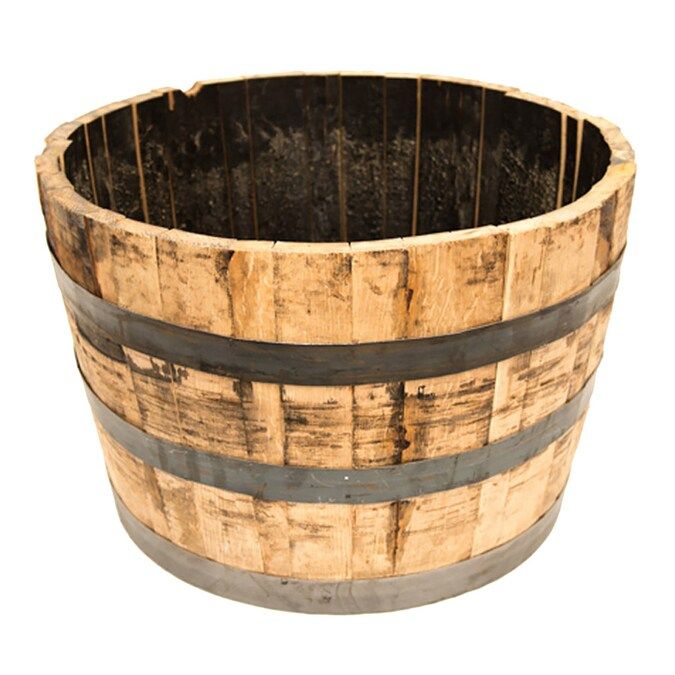 Real Wood Products 25.5-in W x 17.5-in H Rustic/Weathered Oak Wood Barrel | Lowe's