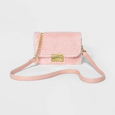 Girls' Faux Fur Turlock Crossbody Bag - art class™ Pink | Target