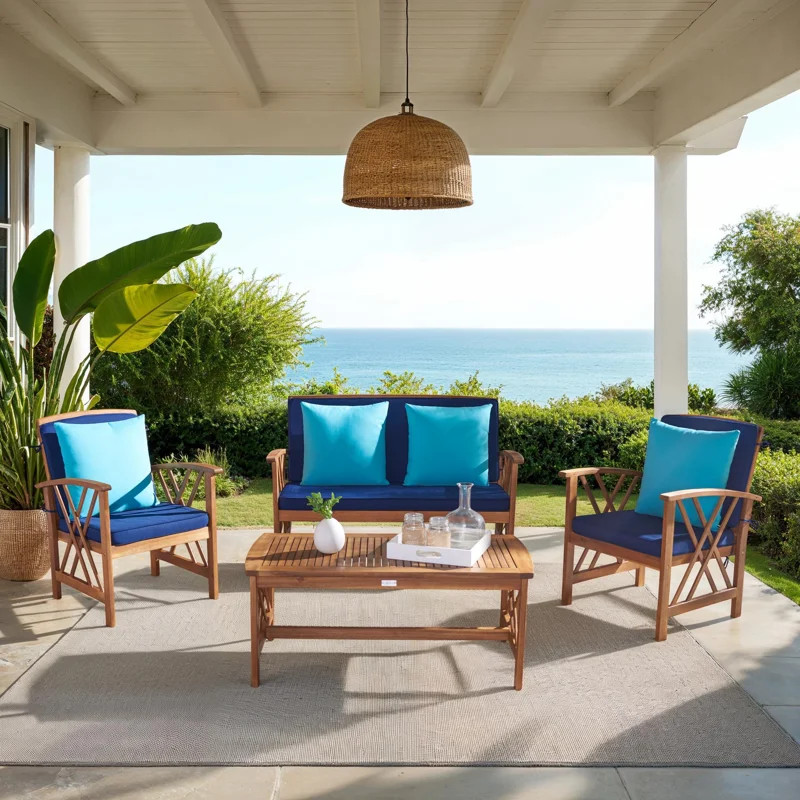 Calhoun 4 Piece Sofa Seating Group with Cushions | Wayfair North America