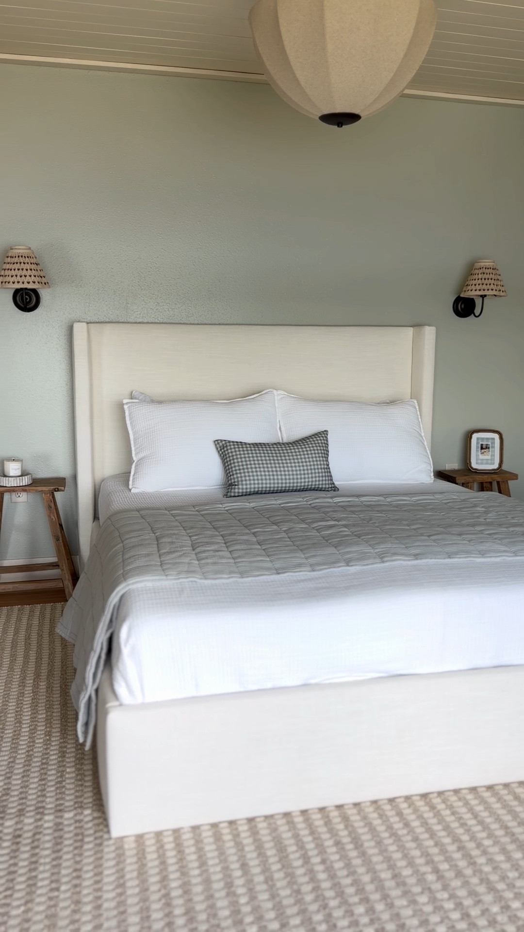 The prettiest 100% linen bed from @Quince! We just added this Wingback bed in Canvas to our lake cabin bedroom and all my cottage bedroom dreams are coming true. 😍As always, I am so impressed with the quality of this bed. The fabric is beautiful and it is one of those timeless pieces we will have for years. #quincepartner
