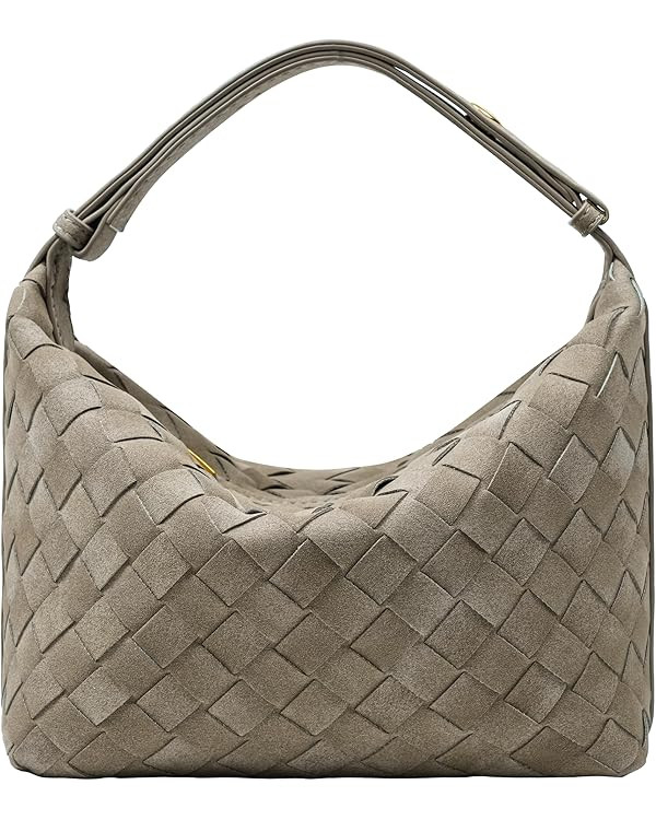Suede Leather Handbag for Women, Leather Woven Bag, Small Clutch Bag Suede Handbag, Underarm Purs... | Amazon (US)