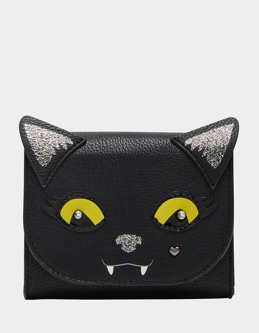 KITSCH BLACK CAT BIFOLD WALLET BLACK Women's Cat Halloween Wallet | Betsey Johnson