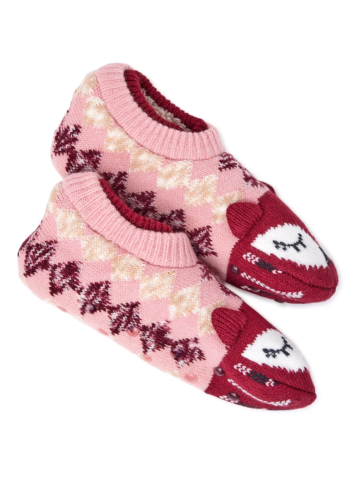Joyspun Women's Knit Double Cuff Slipper Socks, 1-Pack, Size 4-10 - Walmart.com | Walmart (US)