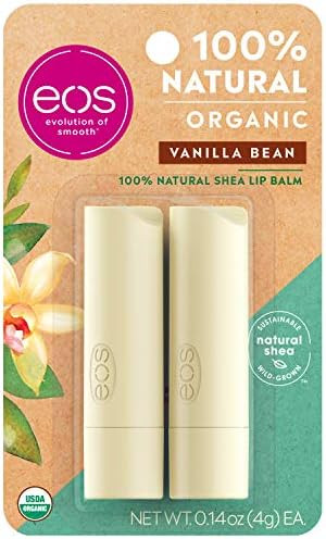 eos USDA Organic Lip Balm - Vanilla Bean | Lip Care to Moisturize Dry Lips | 100% Natural and Glu... | Amazon (US)