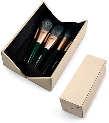 Hard Shell Makeup Brushes Holder Organize Case Magnetic Closure Professional PU Vegan Leather Cos... | Amazon (US)