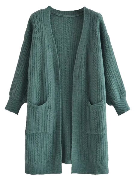 'Blake' Cable Knit Long Cardigan (2 Colors) | Goodnight Macaroon
