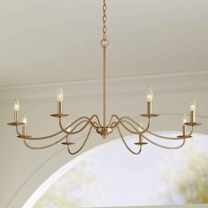 Franklin Iron Marinec 42" Soft Gold 8-Light Candelabra Chandelier - #600X0 | Lamps Plus | Lamps Plus