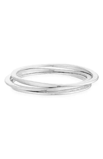 Nordstrom Set of 3 Hammered Bangles in Matte Silver at Nordstrom Rack | Nordstrom Rack