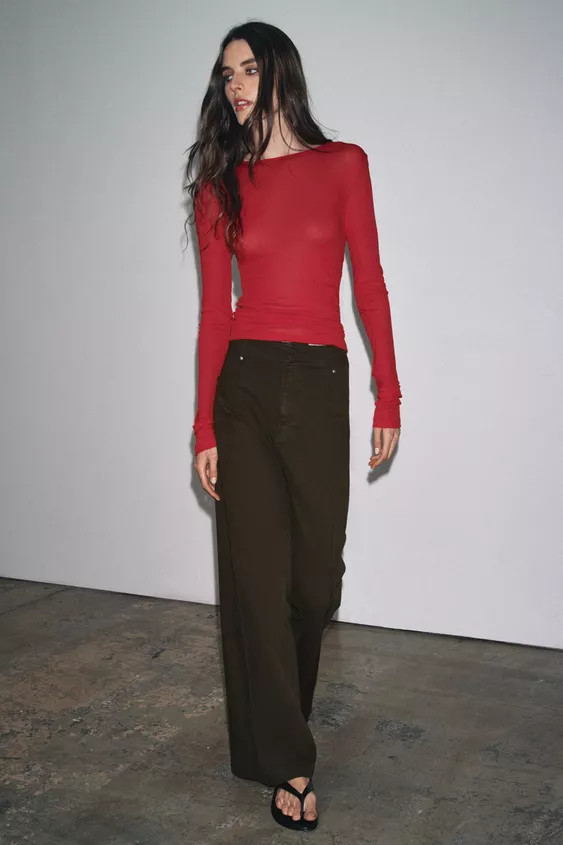 ZW COLLECTION HIGH WAIST WIDE LEG JEANS | Zara US