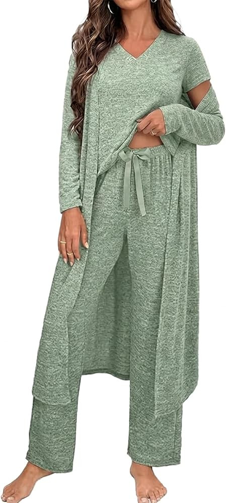 Opemiby Womens 3 Pieces Pajamas Set Pjs Loungewear | Amazon (US)