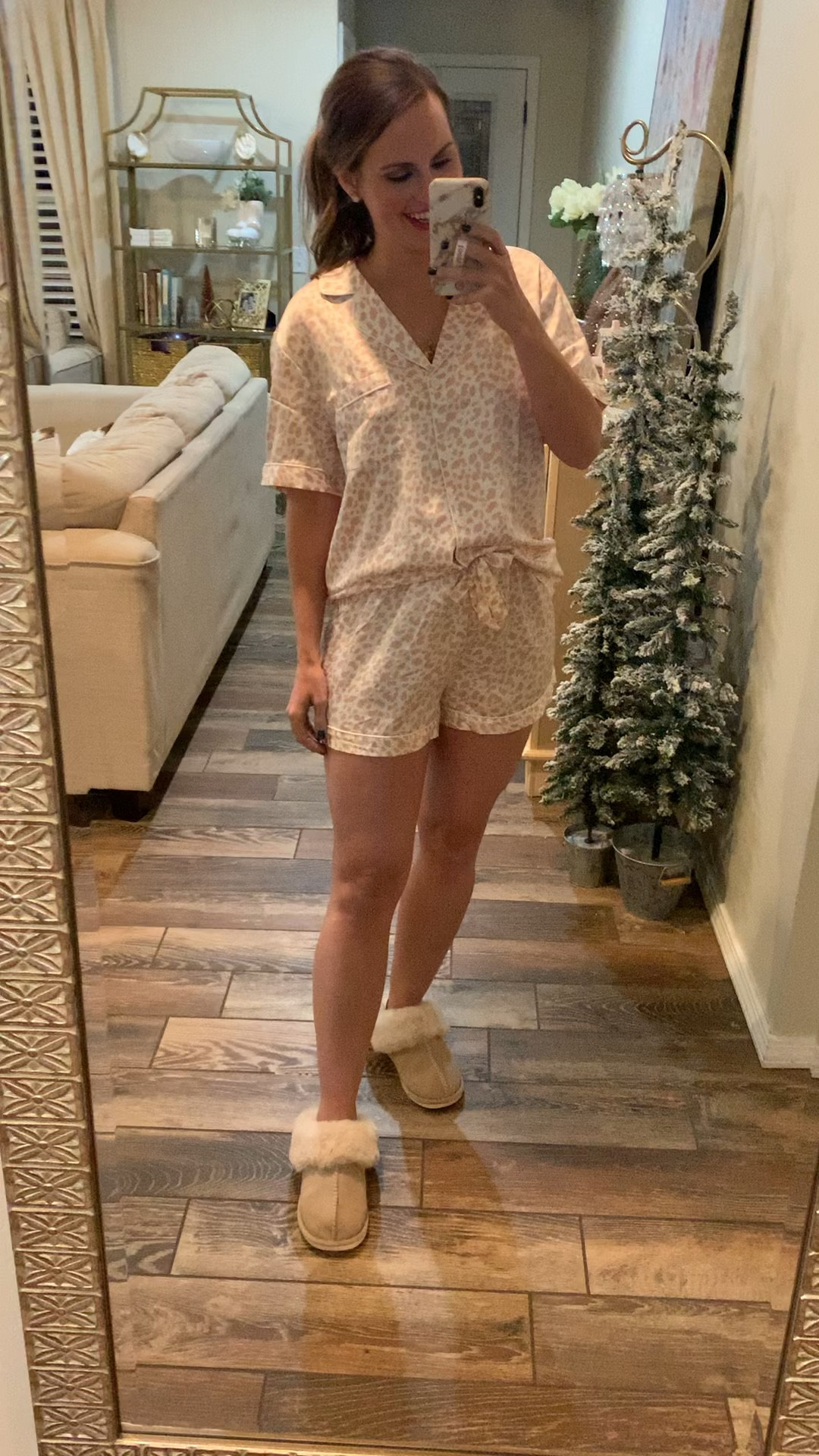 Cutest pink leopard pajamas. Great gift idea for Christmas present for her! Also linking my all time favorite house shoes/ the comfiest fuzzy slippers!! 

Button down pajamas would be great for nursing mamas. Breastfeeding, postpartum, maternity, postpartum pajamas 

#LTKGiftGuide #LTKVideo #LTKFindsUnder50