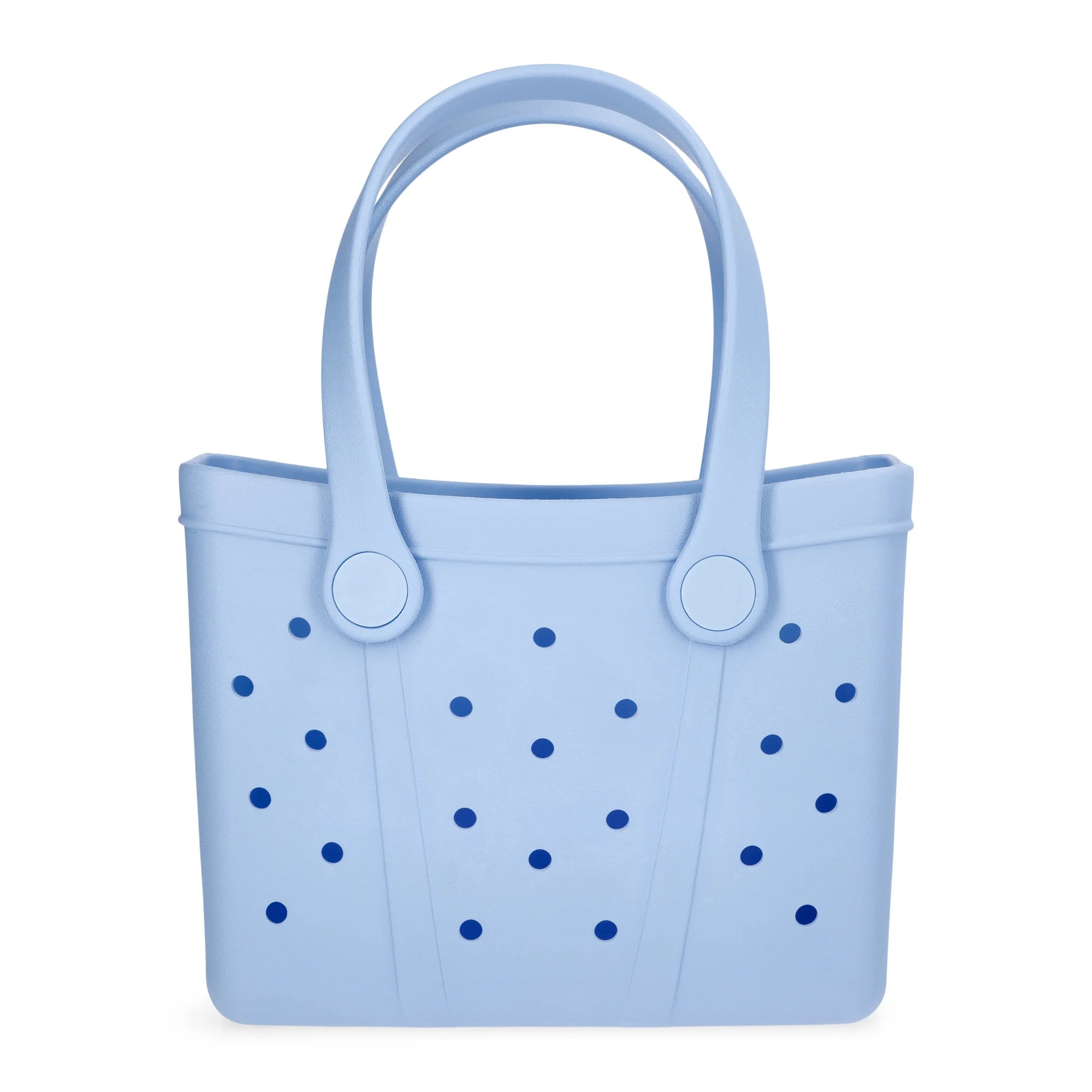 Time and Tru Women's Lightweight Mini Beach Tote Bag, Light Blue | Walmart (US)