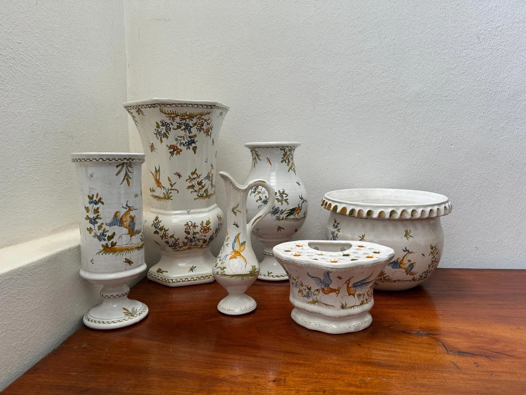 French Moustier Earthenware Different Vases and Objects With Similar Styling Moustier Provence Ea... | Etsy (US)