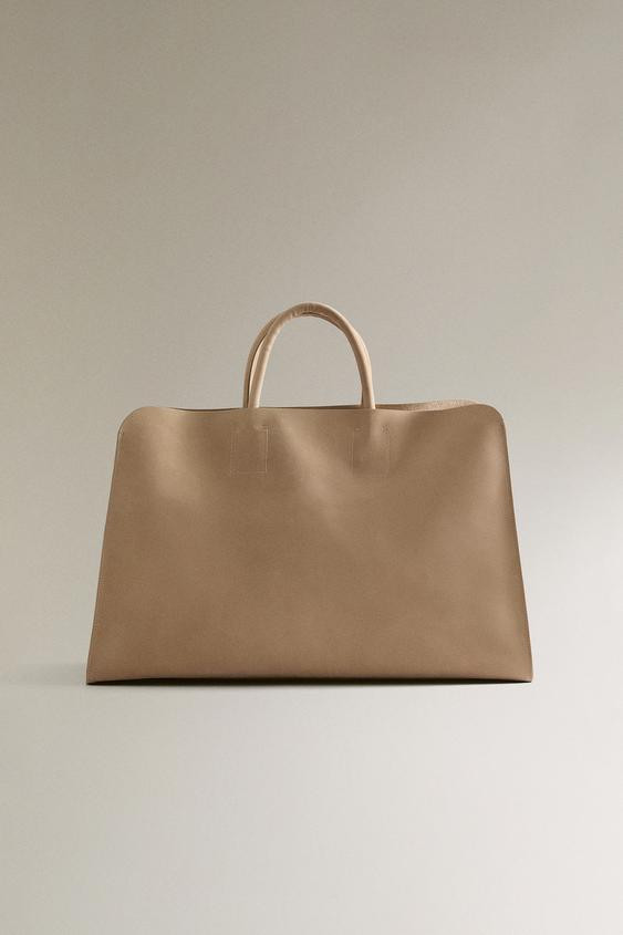 NUBUCK LEATHER TOTE BAG | Zara UK
