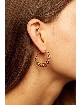 Gas Bijoux Aloha Beaded Hoop Earrings Mini | David Jones | David Jones (Australia & New Zealand)
