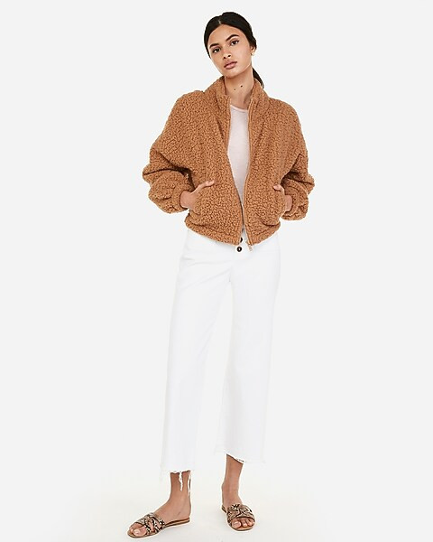 sherpa zip sweatshirt | Express