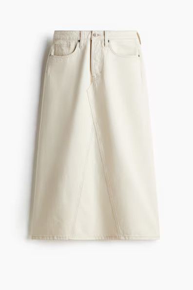 H & M - A-line Denim Skirt - White | H&M (KR)