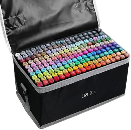 Alcohol Markers, 168 Colors Art Drawing Set for Kids Adults, Dual Tip Permanent Sketch Markers wi... | Amazon (US)