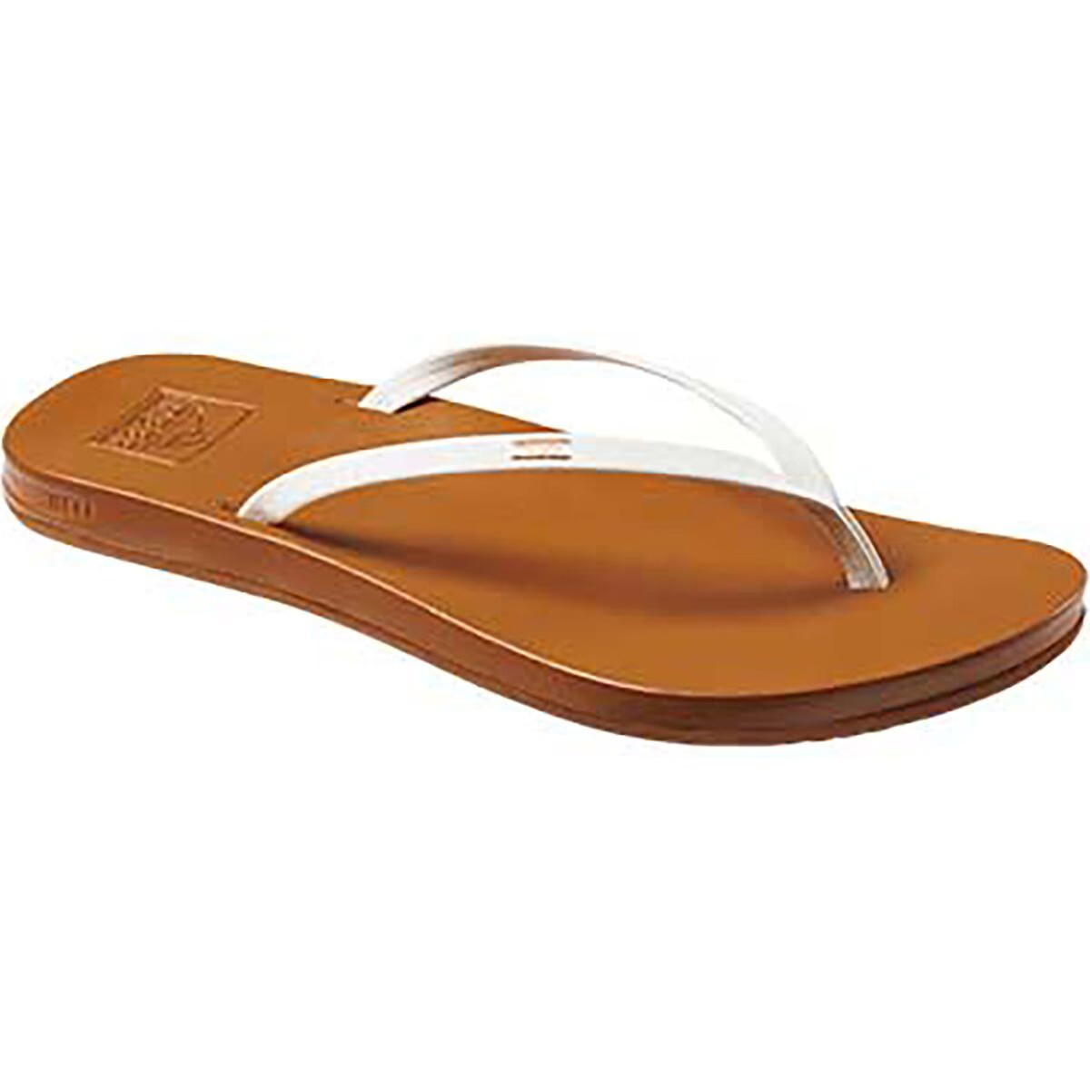 Reef Cushion Slim Flip Flop - Women's White/Tan, 10.0 | Backcountry