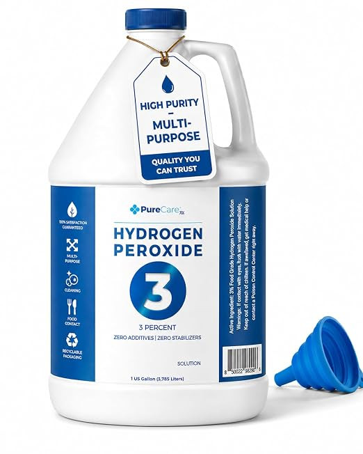 3% Food Grade Hydrogen Peroxide (1 Gallon) - No Added Stabilizers - Made in The USA derived from ... | Amazon (US)